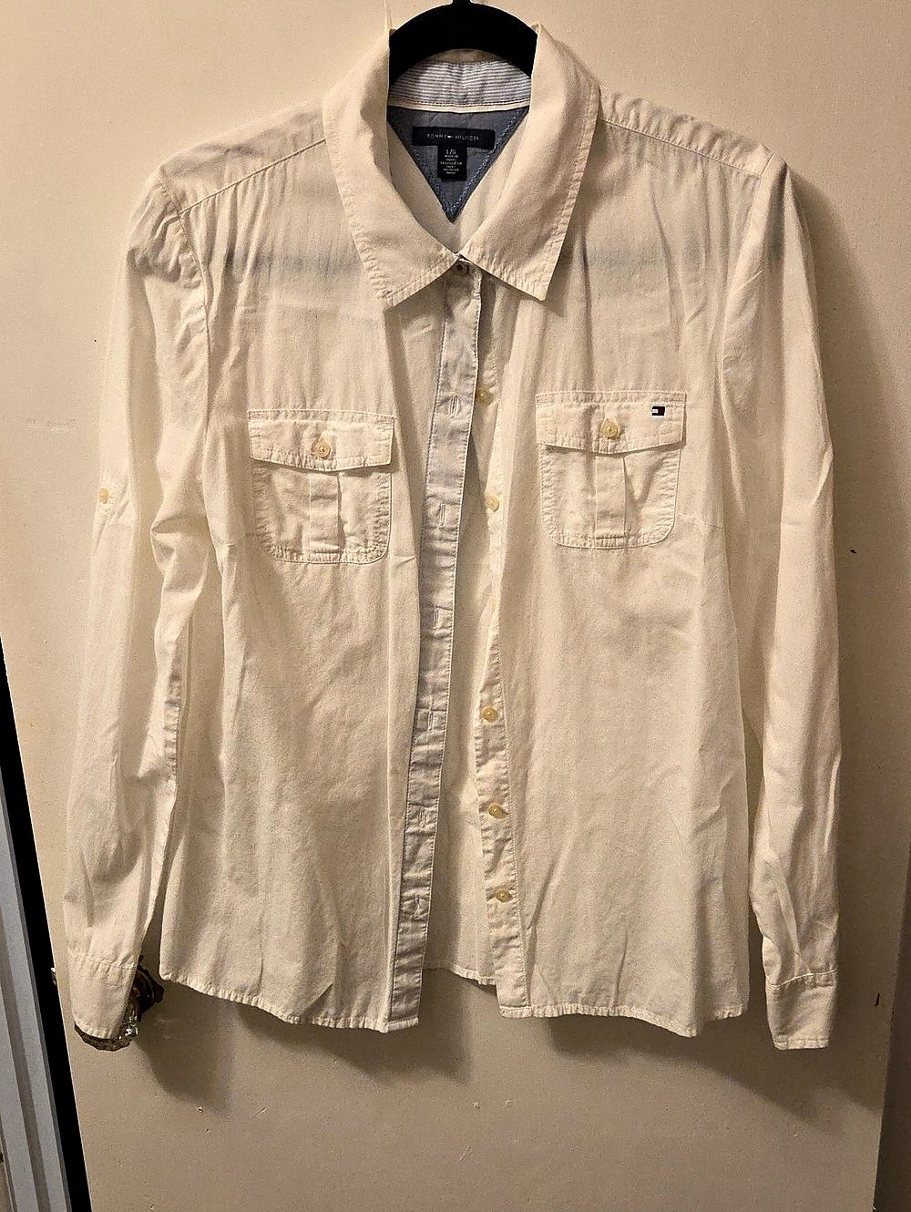Tommy Hilfiger Button Down Shirt White Size Large
